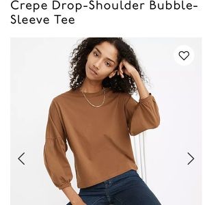 NWT Madewell bubble sleeve blouse sz Large